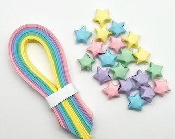 Assorted Pastels Handmade Origami Paper Stars Strips // Origami Wishing Stars // Origami Party Decorations // Lucky Stars //