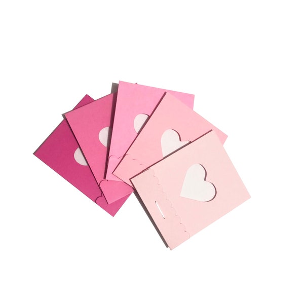 Set of 20 Assortment of Pink Heart Matchbook Notepads Match Books Mini Note Pads