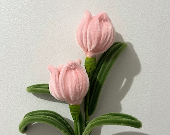 Handmade Pipe Cleaner Tulips // Mother's Day Gift // Valentine's Gift // Anniversary Gifts // Home Decor // Single Tulips // Tulip Bouquets