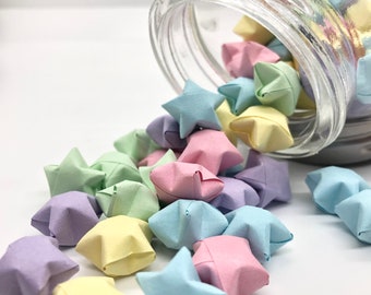 Assorted Pastels Handmade Origami Paper Stars // 50/100 Count // Origami Wishing Stars // Origami Party Decorations // Lucky Stars //