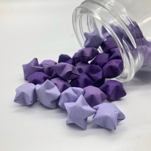 Handmade Origami Paper Stars // Assorted Purple // 50/100 Count // Origami Wishing Stars // Origami Party Decorations // Lucky Stars //