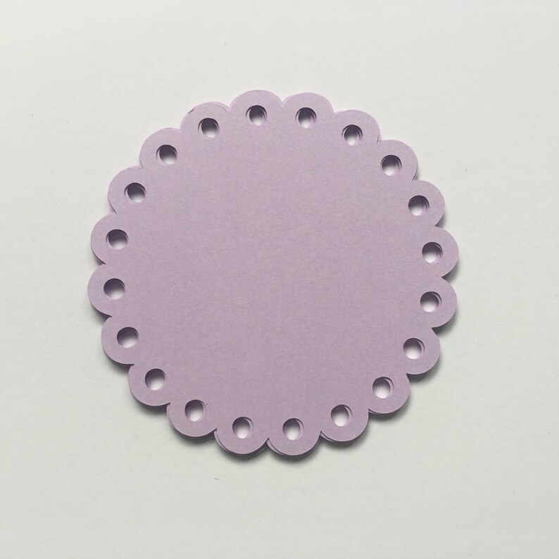 Circle Die Cut Scalloped Circles in Lavender Purple Cardstock Etsy