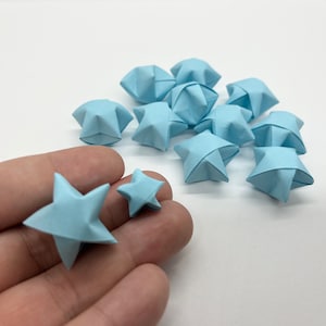 1” JUMBO Pastel Blue Handmade Origami Paper Stars // 50/100 Count // Origami Wishing Stars // Origami Party Decorations // Lucky Stars //