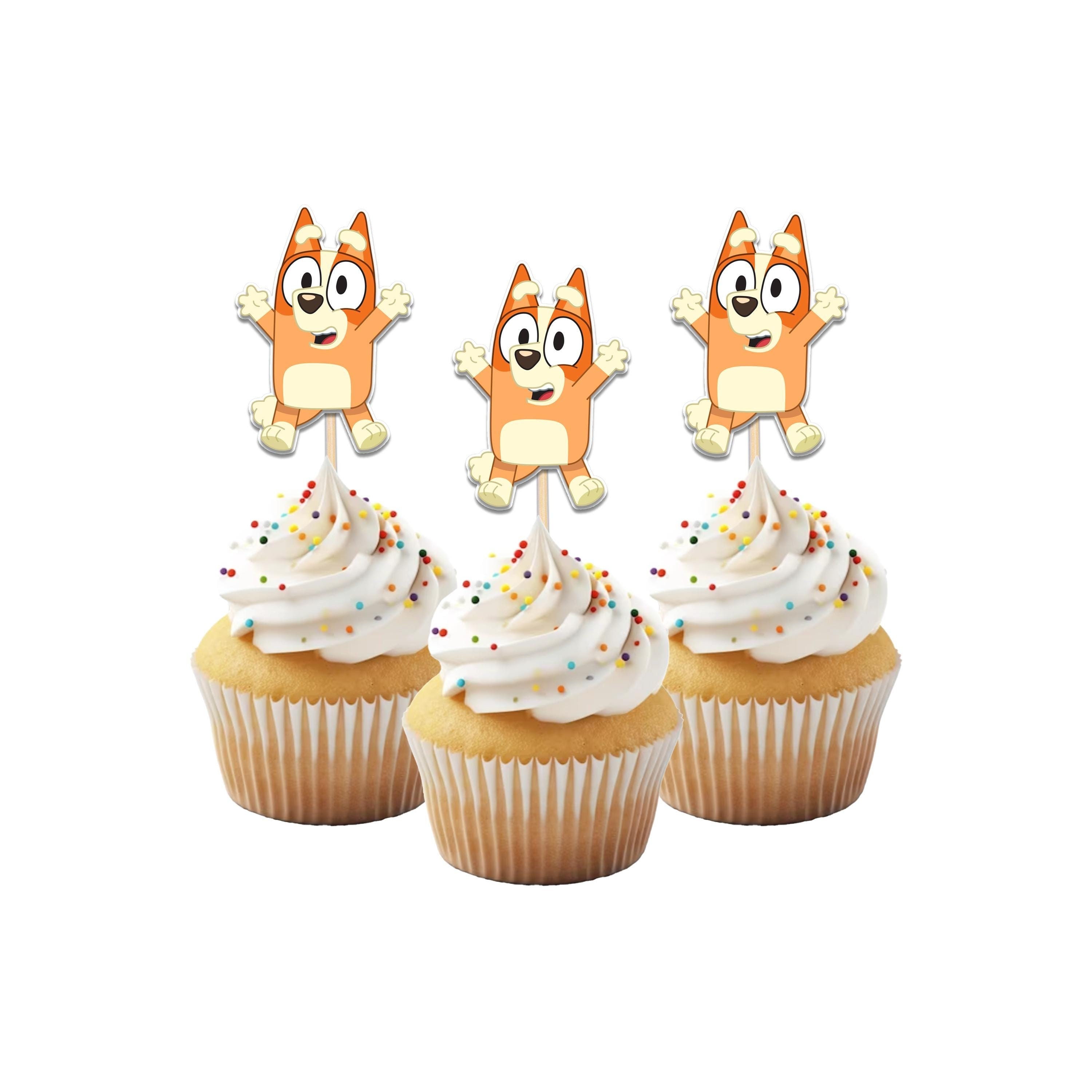 Custom Bluey Cupcake Toppers - Set of 20