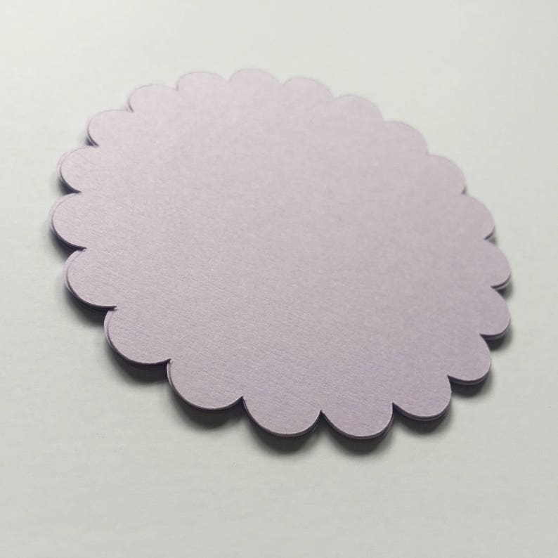 Circle Die Cut Scalloped Circles in Lavender Purple Cardstock Etsy