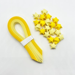 Assorted Yellows Handmade Origami Paper Stars Strips // Origami Wishing Stars // Origami Party Decorations // Lucky Stars //