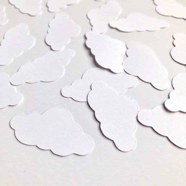 White Cloud Die Cuts // Various Sizes //  Party Confetti // Birthday Party Decorations // Baby Shower //