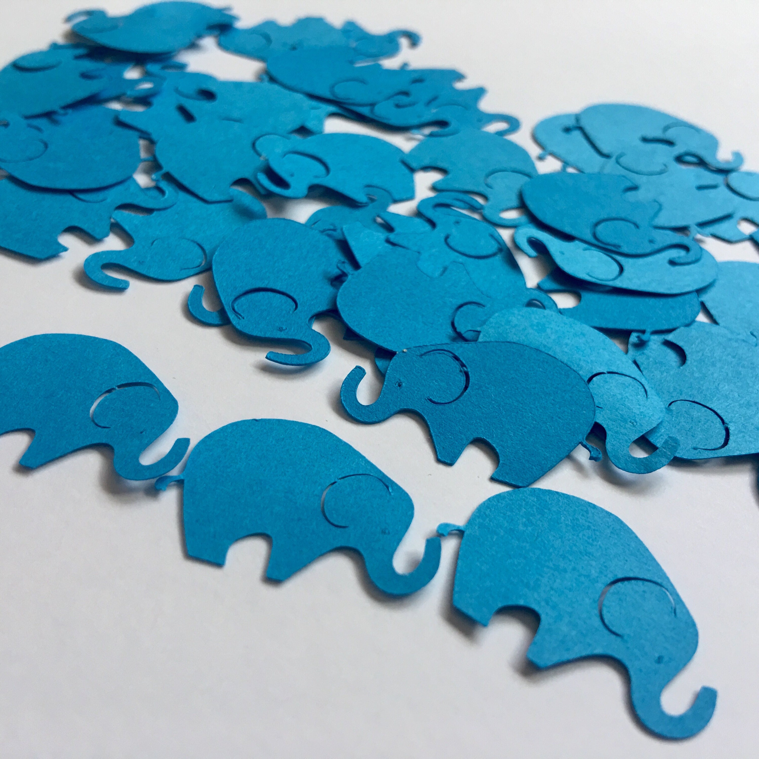 Blue Elephant Die Cuts Blue Cardstock Elephant Baby Shower Etsy
