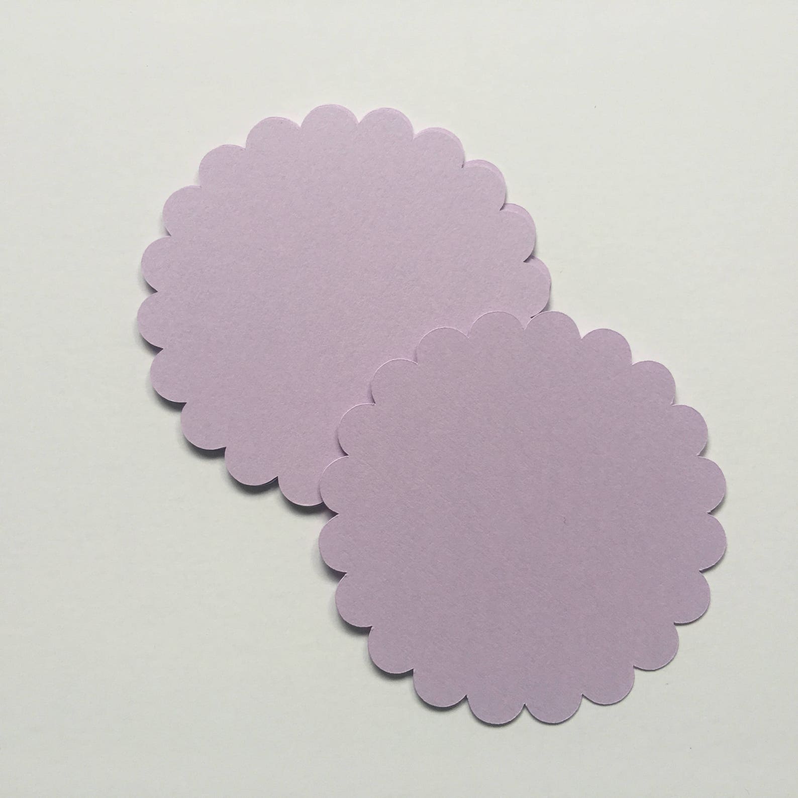 Circle Die Cut Scalloped Circles in Lavender Purple Cardstock Etsy