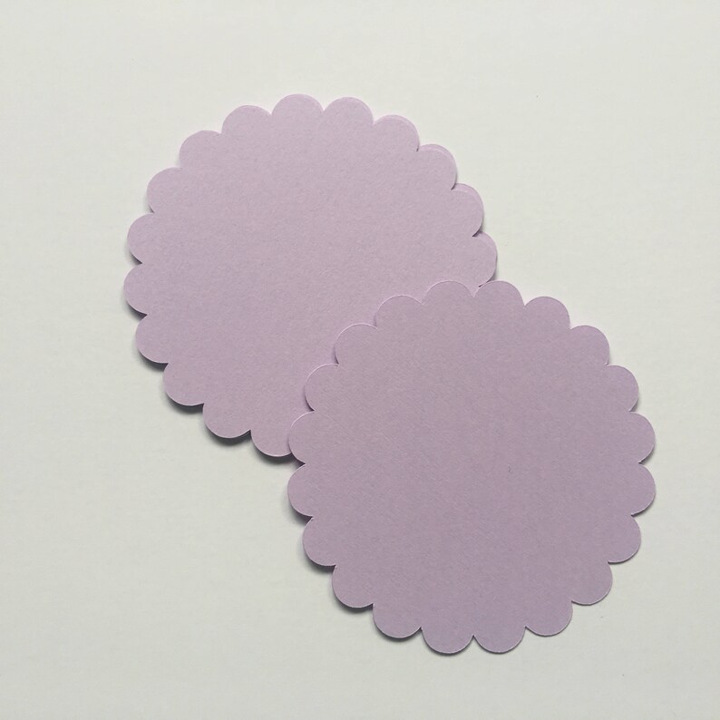 Circle Die Cut Scalloped Circles in Lavender Purple Cardstock Etsy