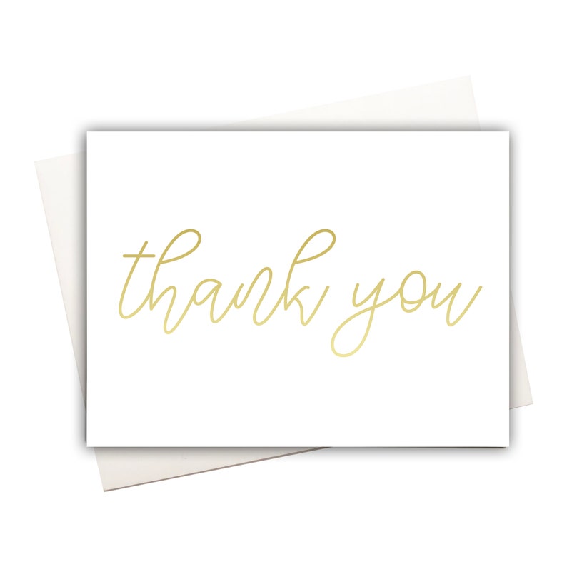 Gold Foiled Thank You Card Wedding Cards Thank You Grateful Wedding Cards Anniversary Bridesmaids Bridal Shower