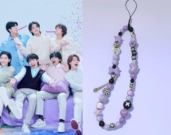 Cadena para teléfono de BTS de Kpop hecha a mano / Correa para teléfono de BTS
