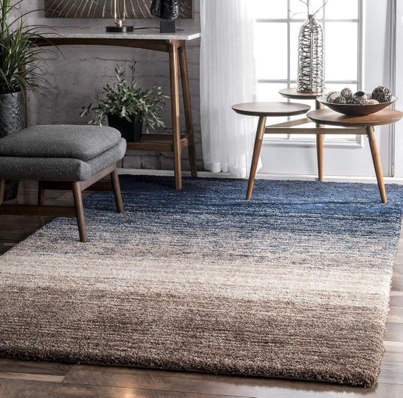 Handmade Ombre Shaggy Rug – Plush High-Pile Abstract Area Rug