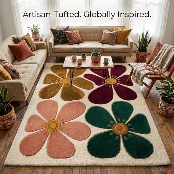 Hand Tufted Multi Shape Rug Collection - Square, Round, Runner - Modern Abstract Luxury