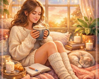 Cozy Girl Life Coloring Book: Relaxing Moments for Stress Relief