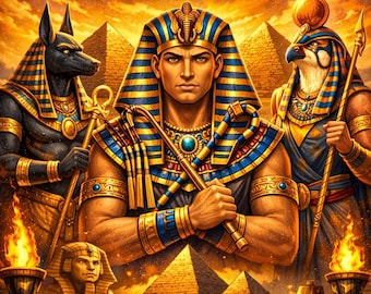 Ancient Egypt Coloring Book – Pharaohs, Pyramids, Gods & Mysteries - 30 Pages