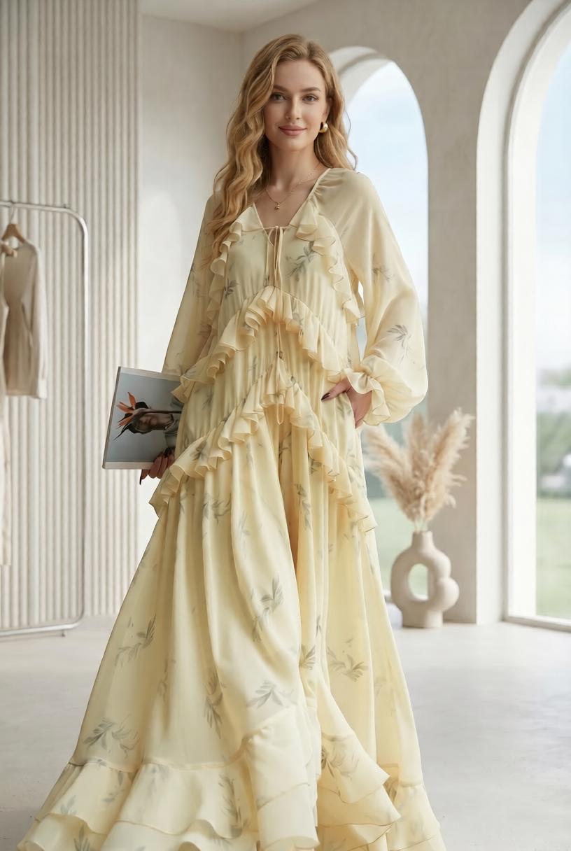 Yellow Long Sleeve Dress - Etsy Yellow Long Sleeve Dress - Etsy
