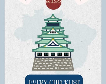 Osaka Reiseplaner zum Ausdrucken - Lazy Girl Reiseplaner, Checklist Karte, Budget & Reiseplaner