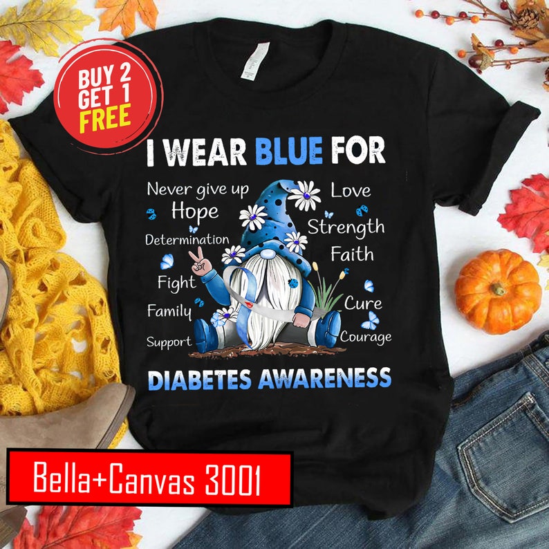 Gnome In November I wear blue for Diabetes Awareness Bella image 0