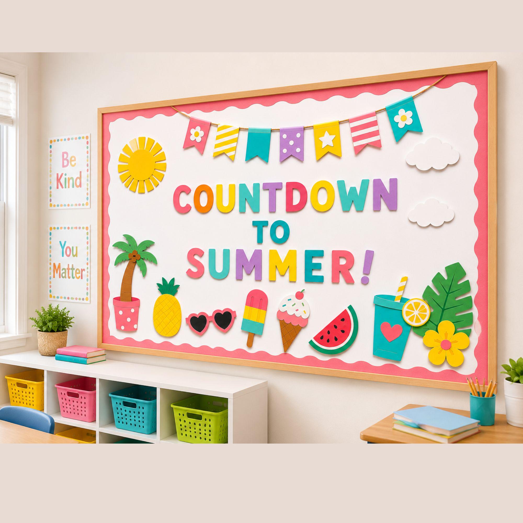 Summer Bulletin Board Kit | Countdown Classroom Decor (printable) - Etsy