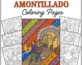 The Cask of Amontillado Pop Art Coloring Pages | Edgar Allan Poe Halloween