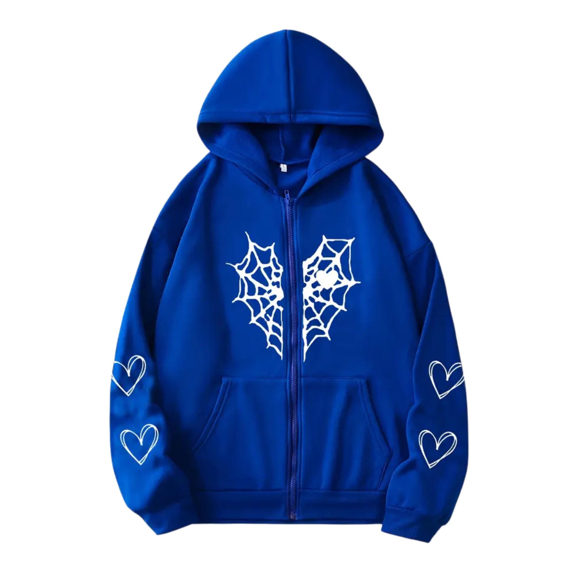 Y2k Spider Web Zip up Hoodie - Etsy