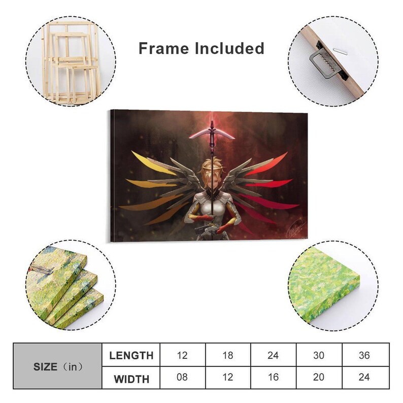 Overwatch Mercy Fanart Canvas Print: Winged Angel Wall Art Poster - Etsy