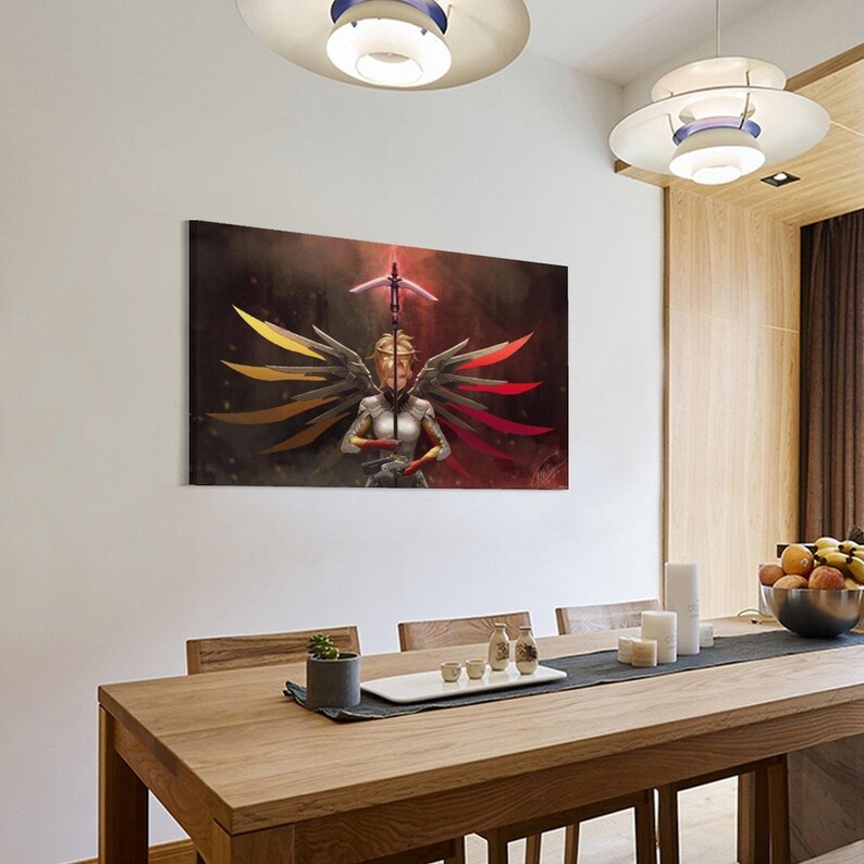 Overwatch Mercy Fanart Canvas Print: Winged Angel Wall Art Poster - Etsy