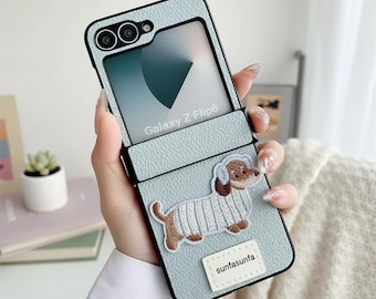 Cartoon PU Leather Z Flip Case | Cute Shockproof Hinge Protection Cover for Samsung Galaxy Z Flip 7 6 5 4 3