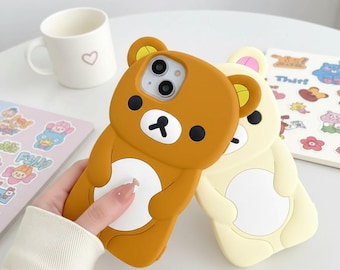 Kawaii Bear Silicone iPhone Case: Soft, Shockproof Cartoon Phone Cover
