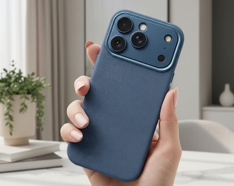 Luxury Leather MagSafe iPhone Case | Fiber Texture Shockproof Magnetic Cover for iPhone 17 16 15 14 13 12 Pro Max Plus