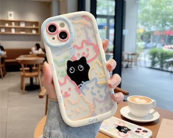 Silicone Cat iPhone Case | Kawaii Shockproof Soft Cover for iPhone Series