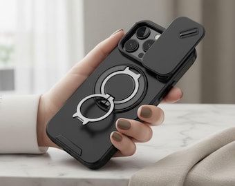 Armor MagSafe iPhone Case with Ring Stand | Shockproof Camera Protection Cover for iPhone 17 Pro Max Air