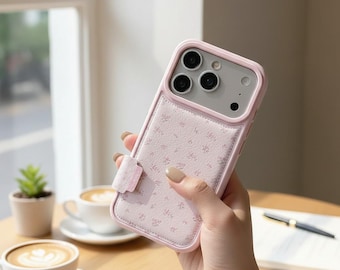 Romantic Floral Leather iPhone Case | Shockproof Protective Cover (iPhone 14-17 Series)