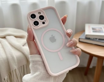 Luxury Matte Clear MagSafe iPhone Case | Transparent Shockproof Magnetic Bumper Cover for iPhone 17 16 15 14 13 12 Pro Max Plus