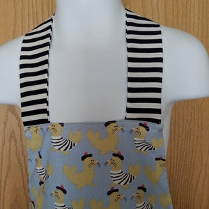 Youth full apron baby seals and stripes