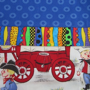 Pillow case Turquoise with Cats and Kittens Flannel - Child&#39;s