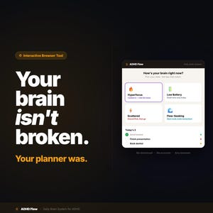 Strumento di pianificazione giornaliera per ADHD: timer per la concentrazione, gestore delle attività e sistema di monitoraggio cerebrale (nessuna app, nessuna registrazione richiesta)