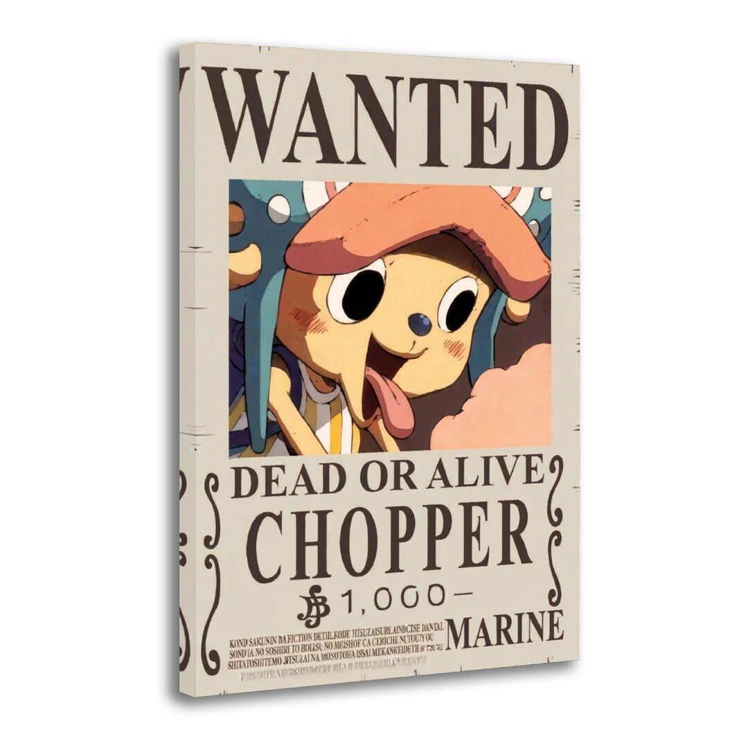 One Piece Tony Tony Chopper 1000 Berries Wanted Painting on Canvas Wall