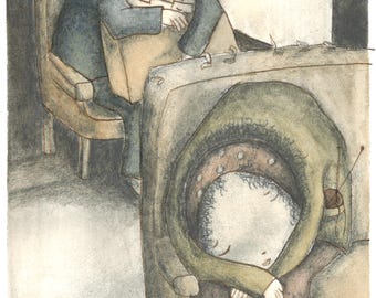 THE LAST RACE (pencil and watercolor drawing)