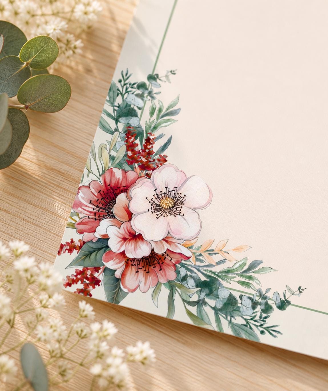 Spring Floral Stationery | Printable A4 Writing Paper | Digital ...