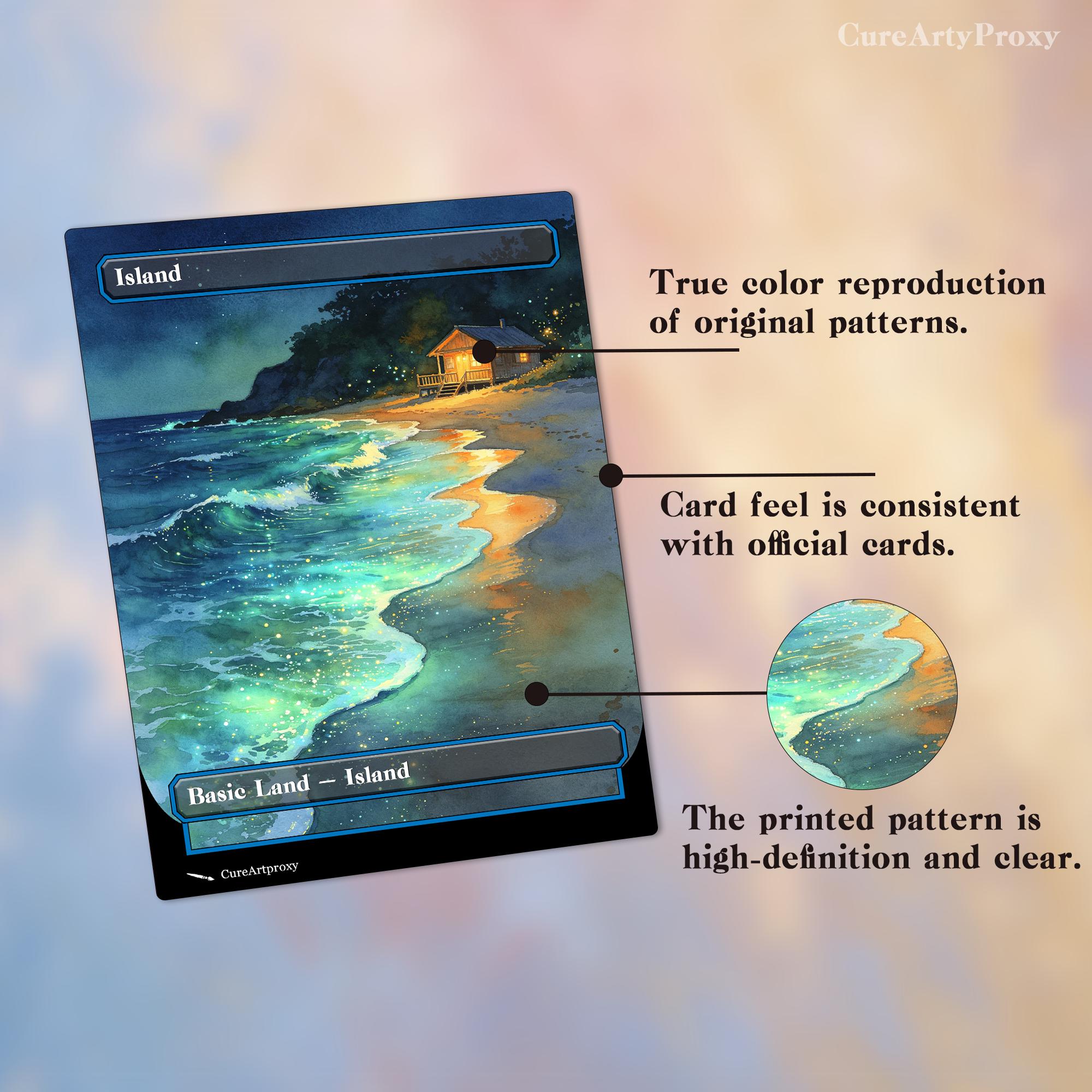 10 Watercolor Style Basic Land — Island Proxy Cards for Your DEH and ...