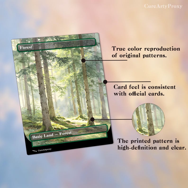 10 Watercolor Style Basic Land — Forest Proxy Cards for Your DEH and ...