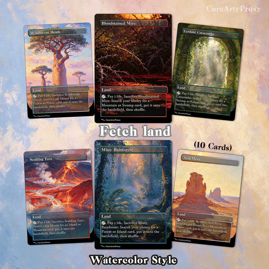 10 Monet Style Fetch Lands Proxy Cards for Your DEH and Commander Decks ...