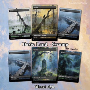 10 Monet Style Basic Lands - Swamp Proxy Cards: full Art Proxy Cards