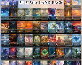 50+ Mega EDH Land Pack, Monet Style Painting Inspired Full Art Cards Pack for EDH & Commander, Land cards, English proxy cards