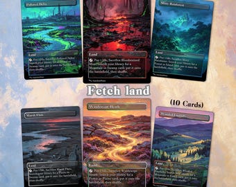 10 painting that glows  Fetch Lands Proxy Cards for your DEH and Commander Decks, Multiplayer Land Proxies, Magic game cards