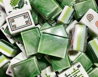 Luxury American Mahjong Set, Aqua Wave, 4 Layer Heavyweight Acrylic, 160 NMJL Standard Tiles, Premium Board Game