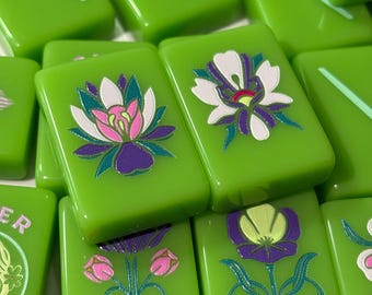 Emerald Plume American Mahjong Set, 160 Monochrome Acrylic Tiles, for Family Game Night and Luxury Gifting
