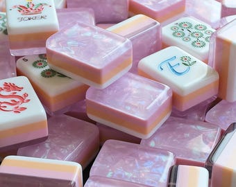 Luxury American Mahjong Set, Purple Ice Crystal, 3D Glitter Acrylic Tiles, 4-Layer, Fade Resistant, Heavyweight Board Game Gift